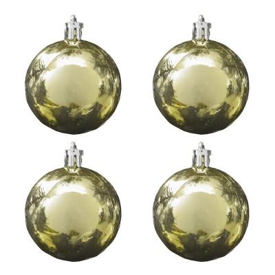 Bola De Natal Dourada Metalizada 5cm - 4 Unidades