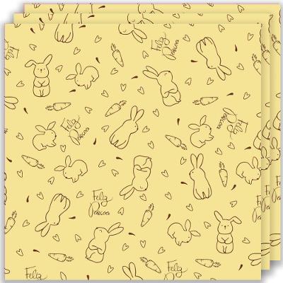 Embalagem Para Ovo De Páscoa Coelho Amarelo 69cm X 89cm - 3 Un