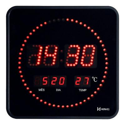 Relógio De Parede Mesa Digital Led Herweg Termômetro