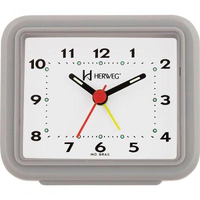 Relógio Despertador Quartz Alarme Forte Cinza - Cinza