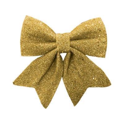 Laço Pronto Dourado Glitter Natal - 25cm X 20cm