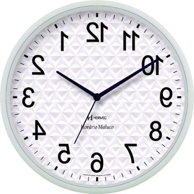 Relógio Parede Quartz Anti Horário Branco - Branco
