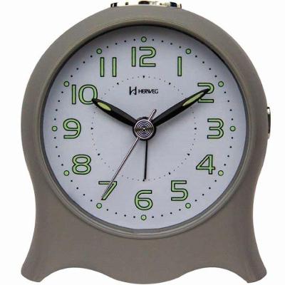 Relógio Despertador Quartz Silencioso Pilha Luz Cinza - Cinza