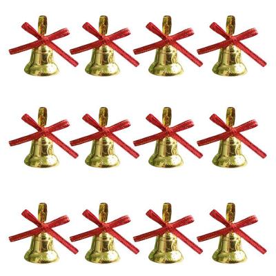 Enfeite De Natal Sinos Dourados 3cm X 2,5cm - 12 Unidades