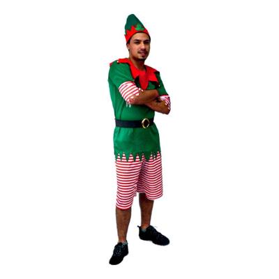 Fantasia De Duende Adulto Masculino Curto Com Gorro E Cinto Tamanho G