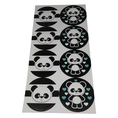 Adesivo Redondo Grande Panda - 16 Unidades