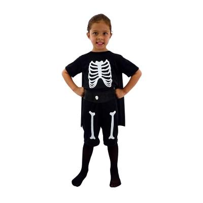 Fantasia Halloween Infantil Super Caveirinha Com Acessórios Tamanho Gg