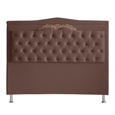 Cabeceira De Cama Box Helena Casal 140 Cm Capitonê Retro Botão Encapados Suede Rosê Eli Móveis