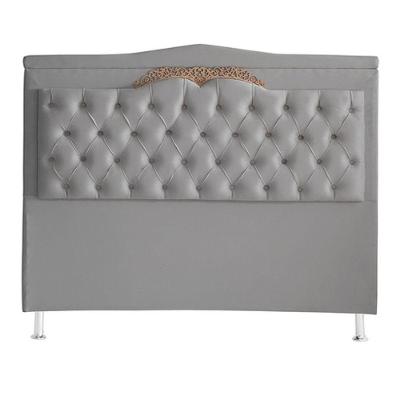 Cabeceira De Cama Box Madri Casal 140 Cm Suede Prata Eli Móveis E Decoração
