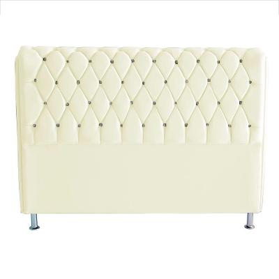Cabeceira De Cama Box Londres Casal Queen 160 Cm Suede Botão De Strass Branco Eli Móveis E Decoração