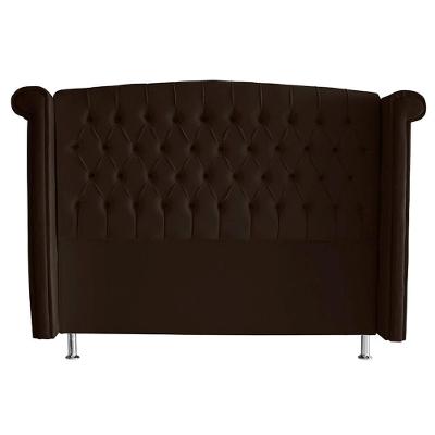 Cabeceira De Cama Box Toquio Casal Queen 160 Cm Suede Marrom Eli Móveis E Decoração