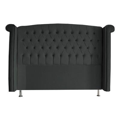 Cabeceira De Cama Box Toquio Casal 140 Cm Suede Grafite Eli Móveis E Decoração
