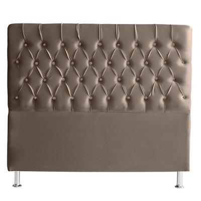 Cabeceira De Cama Box Bella Casal 140 Cm Suede Botão Cristal Capuccino Eli Móveis E Decoração