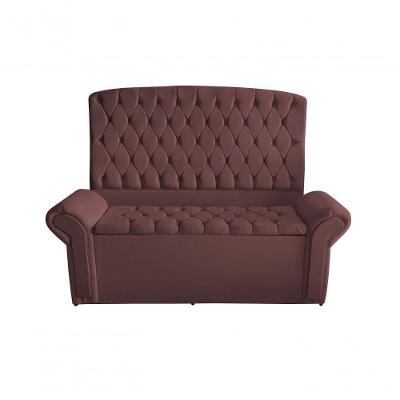 Kit De Quarto Cabeceira De Cama Box E Calçadeira Baú Dubai King 195 Cm Suede Rosê Eli Móveis E Decoração