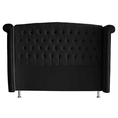 Cabeceira De Cama Box Toquio Casal Queen 160 Cm Suede Preto Eli Móveis E Decoração