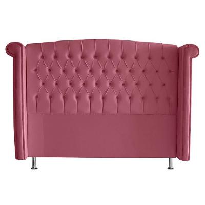 Cabeceira De Cama Box Toquio Casal Queen 160 Cm Suede Rosa Bebê Eli Móveis E Decoração