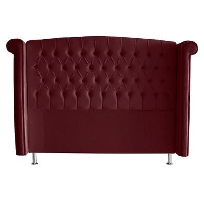 Cabeceira De Cama Box Toquio Casal Queen 160 Cm Suede Bordo Eli Móveis E Decoração