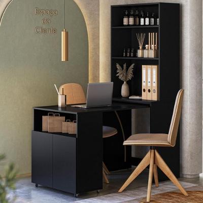 Mesa Com Estante Para Lojas Córdoba Preto