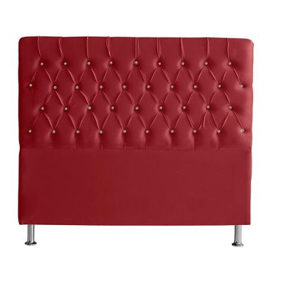 Cabeceira De Cama Box Bella Queen 160 Cm Suede Botão Cristal Vermelho Eli Móveis E Decoração