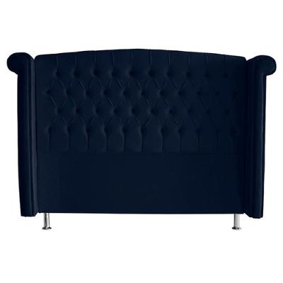 Cabeceira De Cama Box Toquio Casal 140 Cm Suede Azul Marinho Eli Móveis E Decoração