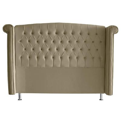 Cabeceira De Cama Box Toquio Casal 140 Cm Suede Bege Eli Móveis E Decoração