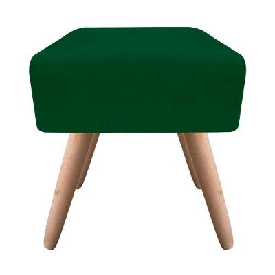 Puff Decorativo Ibiza Quadrado Suede Pés Palito Natural D\'rossi Verde