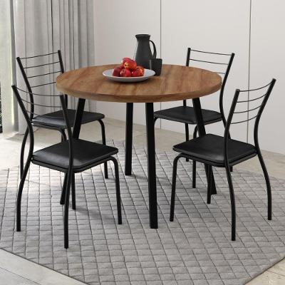 Conjunto Sala De Jantar 6 Cadeiras Austin Carraro Nogal Preto