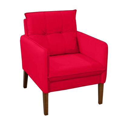 Poltrona Decorativa Liz Sala Escritório E Recepção Suede Vermelho Eli Móveis E Decoração