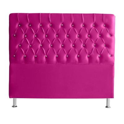 Cabeceira De Cama Box Bella Queen 160 Cm Suede Botão Cristal Rosa Pink Eli Móveis E Decoração