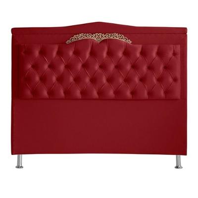Cabeceira De Cama Box Madri Casal Queen 160 Cm Suede Vermelho Eli Móveis E Decoração