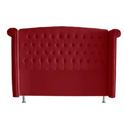 Cabeceira De Cama Box Toquio Casal 140 Cm Suede Vermelho Eli Móveis E Decoração