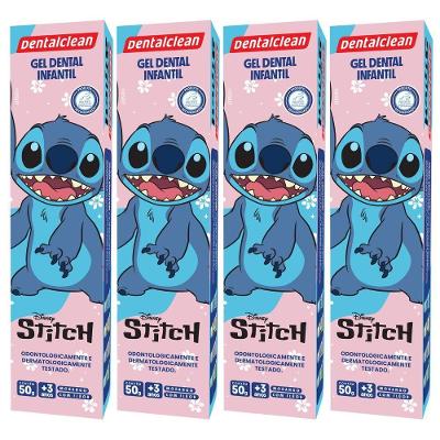 4x Gel Dental Infantil Stitch Sabor Morango 50g -dentalclean