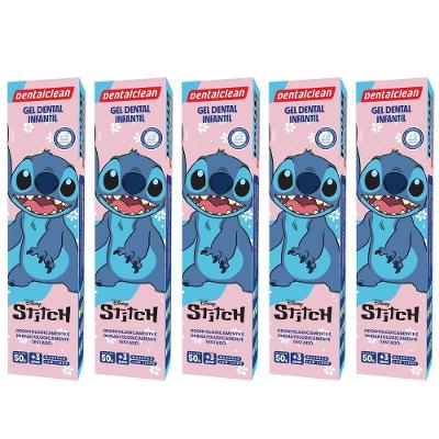 5x Gel Dental Infantil Stitch Sabor Morango 50g -dentalclean