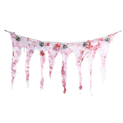 Faixa Decorativa Halloween Manchas De Sangue Com Caveiras