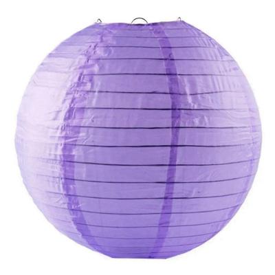 Lanterna Luminária Oriental De Tecido Lilás - 30cm