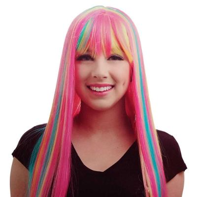 Peruca Longa Lucy Multicolorido Para Cosplay - 63cm