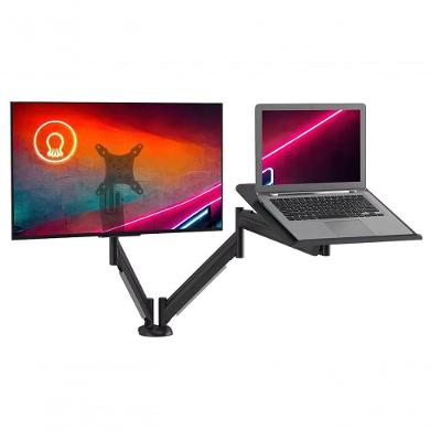 Suporte De Mesa Para Monitor Até 26 E Notebook Até 16 Articulado Octoo Clipway-n1 Preto