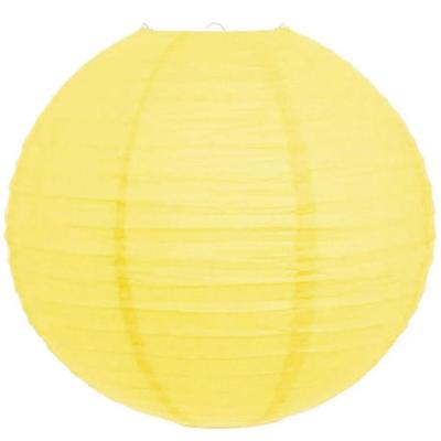 Lanterna Luminária De Papel Oriental Amarela - 35cm 