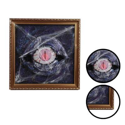 Quadro Olho Sombrio Decoração Halloween Com Led