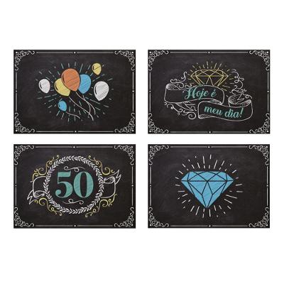 Quadros Decorativos 50 Anos - 45cm X 31cm - 4 Unidades
