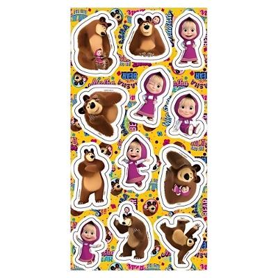 Adesivo Decorativo Masha E O Urso Clássica - 12 Unidades