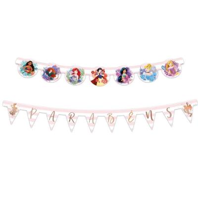Faixa Decorativa Parabéns Princesas Da Disney
