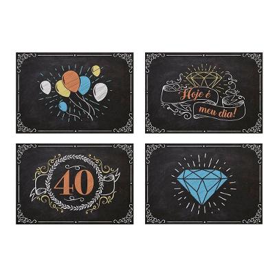Quadros Decorativos 30 Anos - 45cm X 31cm - 4 Unidades