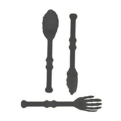 Kit Talher Colher Faca Garfo Horripilante Halloween Preto