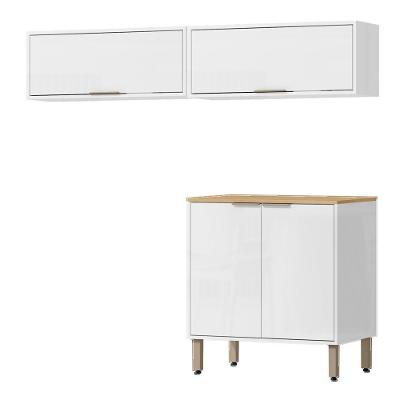 Cozinha Modulada 3 Modulos 160 Cm Glor Branco Neve Mxm