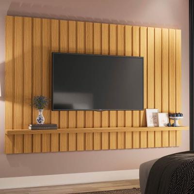 Painel Tv 70 200cm Suspenso Ripado Link Cinamomo - Hb Móveis