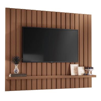 Painel Tv 60 160cm Suspenso Ripado Like H01 Castanho - Mpozenato