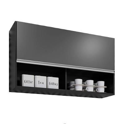 Armário De Cozinha Aéreo 100cm Basculante Mia Z34 Preto/grafite - Mpozenato