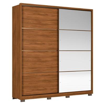 Guarda Roupa Casal 217cm Belvia Flex D02 Nogueira/preto - Mpozenato