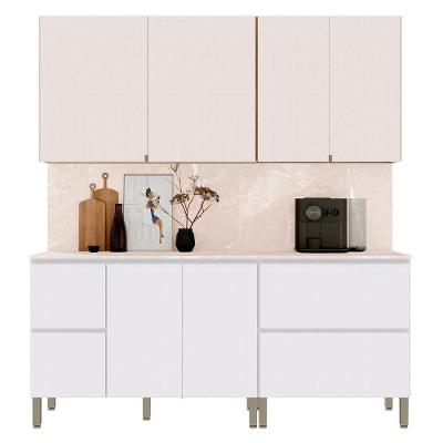 Armário De Cozinha Cp02 Com Tampo 120cm Minsk Z06 Branco/soft - Mpozenato
